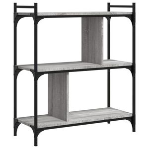 vidaXL Bookcase 3-Tier Grey Sonoma 76x32x88 cm Engineered Wood