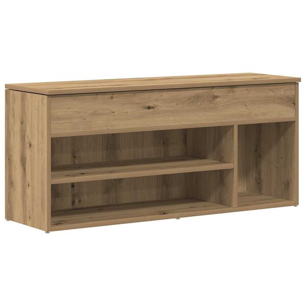 vidaXL Shoe Bench Artisan Oak 102x30.5x45 cm Engineered Wood