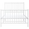 vidaXL Metal Bed Frame without Mattress with Footboard White 90x190cm
