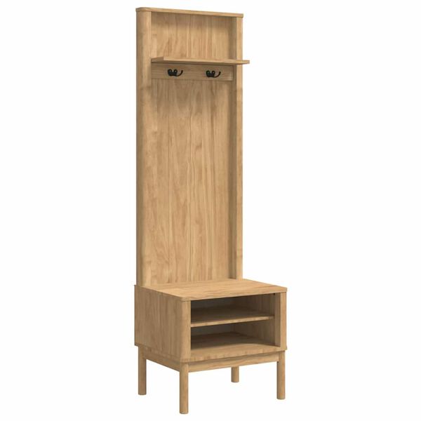 vidaXL Hallway Cabinet with Shelf FLORO Wax Brown 50 x 40 x 158 cm