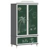vidaXL Chalkboard Wardrobe ROROS Grey and White 90 x 45 x 165 cm