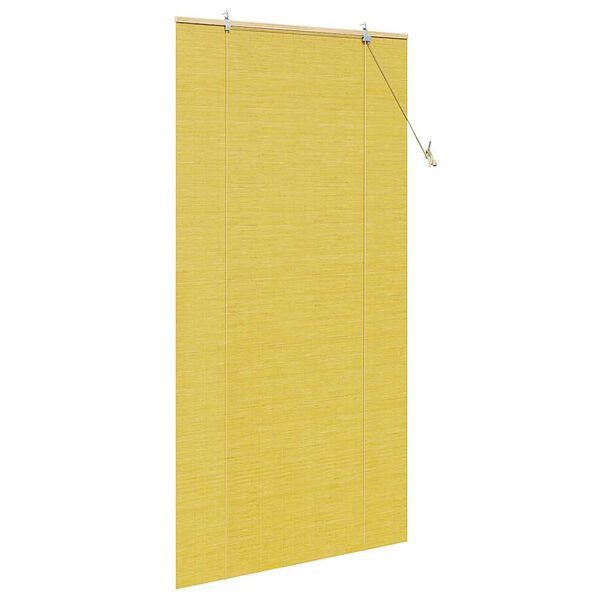 vidaXL Roller Blind with Curtains Manual Yellow 100 x 220 cm Bamboo