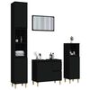 vidaXL 4 Piece Bathroom Furniture Set Black Engineered Wood