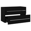 vidaXL Sink Cabinet with Built-in Basin Black Engineered Wood