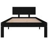 vidaXL Bed Frame without Mattress Black Solid Wood Pine 90x200cm