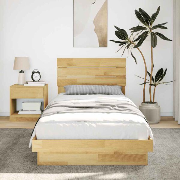 vidaXL Bed Frame with Headboard without Mattress 80x200 cm Solid Wood Oak