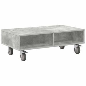 vidaXL Side Table with Wheels Concrete Grey 90 x 50 x 30 cm