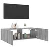 vidaXL TV Wall Cabinet with LED Lights Grey Sonoma 100x35x31 cm