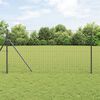 vidaXL Fence with Posts Grey 1 x 10 m Steel