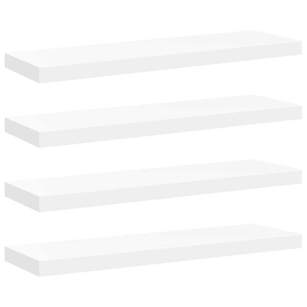 vidaXL Floating Wall Shelves 4 pcs White 80x23.5x3.8 cm MDF