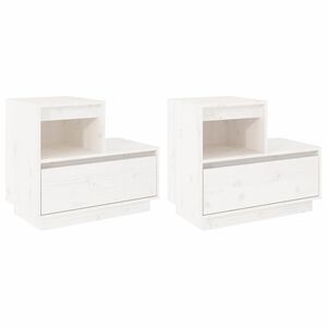 vidaXL Bedside Cabinets 2 pcs White 60x34x51 cm Solid Wood Pine