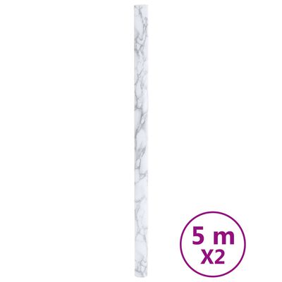 vidaXL Furniture Stickers Self-Adhesive Marble White 90x500 cm PVC