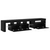 vidaXL TV Cabinet 2 pcs Black Oak 200 x 37 x 40 cm Engineered Wood
