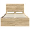 vidaXL Bed Frame with Headboard Sonoma 120 x 200 cm Solid Pine Wood