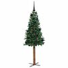 vidaXL Slim Christmas Tree Green 150 cm PVC and Solid Pine wood