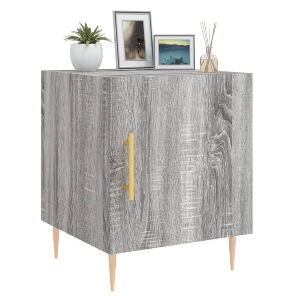 vidaXL Bedside Cabinet Grey Sonoma 40x40x50 cm Engineered Wood
