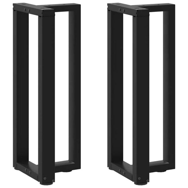 vidaXL Console Table Legs T-Shaped&nbsp;2 pcs Black 38x25x(72-73) cm Steel
