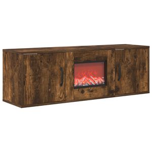vidaXL Electric Fireplace Smoked Oak 110 x 30 x 36.5 cm