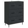 vidaXL Drawer Cabinet Black 66 x 34.5 x 89.5 cm Engineered Wood