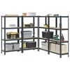 vidaXL 4-Layer Storage Shelves 4 pcs Anthracite Steel&Engineered Wood
