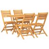 vidaXL 5 Piece Garden Dining Set Solid Wood Teak
