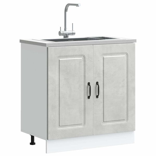 vidaXL Sink Base Cabinet Kalmar Concrete Grey 80x46x81.5 cm Engineered Wood