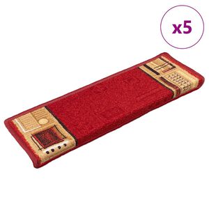vidaXL Stair Mats Self-adhesive 5 pcs 65x21x4 cm Red