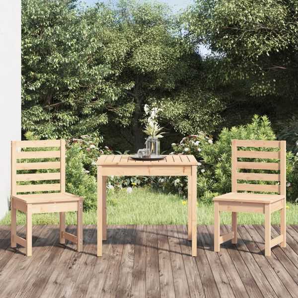 vidaXL 3 Piece Garden Bistro Set Solid Wood Pine