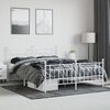 vidaXL Metal Bed Frame without Mattress with Footboard White 180x200cm