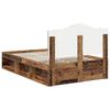 vidaXL Bed Frame with Headboard Old Wood 120 x 190 cm Solid Pine Wood