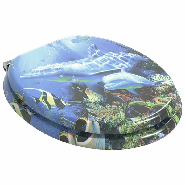 vidaXL Soft-Close Toilet Seat Blue 44 x 38 cm MDF board