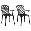 vidaXL 3 Piece Bistro Set Cast Aluminium Black
