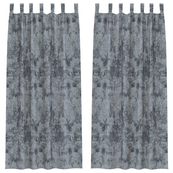 vidaXL Velvet Curtains 2 pcs Silver Grey 245 x 140 cm Velvet