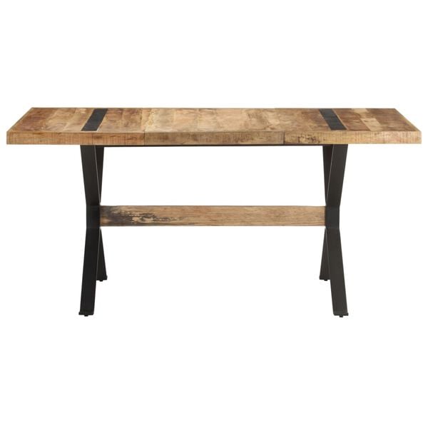vidaXL Dining Table 160x80x76 cm Rough Mango Wood