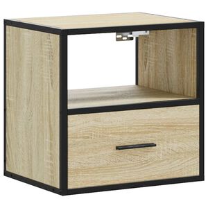vidaXL Wall-mounted Bedside Cabinet Sonoma Oak 40x31x39.5 cm