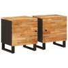 vidaXL Bedside Cabinet 2 pcs Brown 40 x 33 x 46 cm Solid Mango Wood