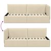 vidaXL Corner Bed Frame with Headboard Cream 100 cm x 200 cm Velvet