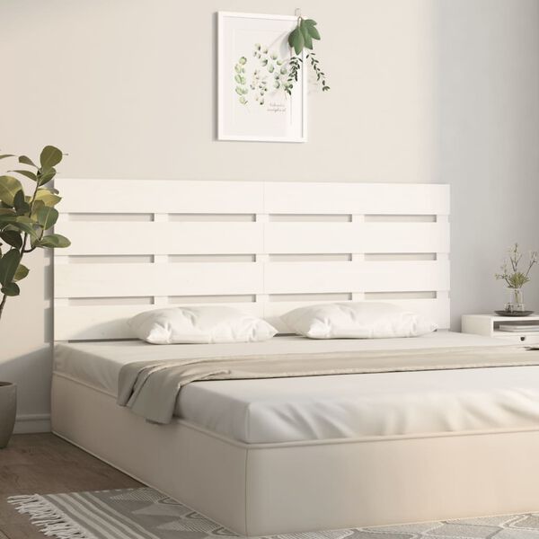 vidaXL Headboard White 140x3x80 cm Solid Wood Pine