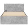 vidaXL Bed Frame without Mattress with Headboard Concrete Grey 100x200 cm