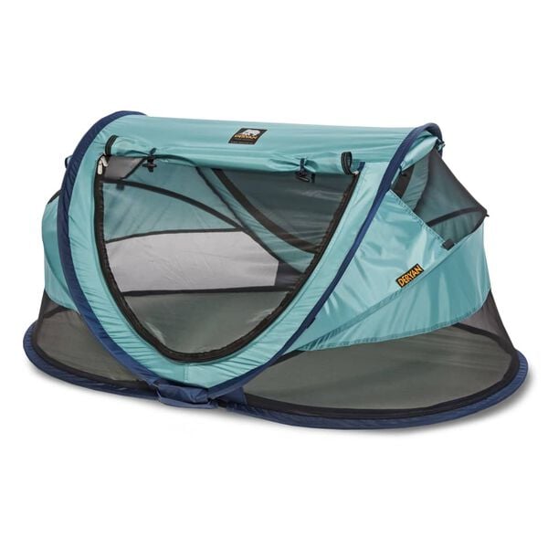 DERYAN Pop-up Toddler Travel Cot with Mosquito Net Luxe Ocean Blue