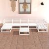vidaXL 8 Piece Garden Lounge Set White Solid Pinewood