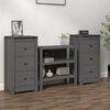 vidaXL Sideboards 2 pcs Grey 40x35x80 cm Solid Wood Pine