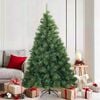 vidaXL Artificial Hinged Christmas Tree Green 180 cm PVC, steel