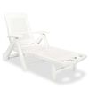 vidaXL Sunlounger | White | Plastic | Standard | Foldable | Folding Sun Lounger