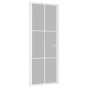 vidaXL Interior Door 83x201.5 cm White Matt Glass and Aluminium