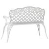 vidaXL Garden Bench 108 cm Cast Aluminium White