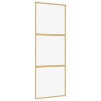 vidaXL Sliding Door Gold 76x205 cm Clear ESG Glass and Aluminium