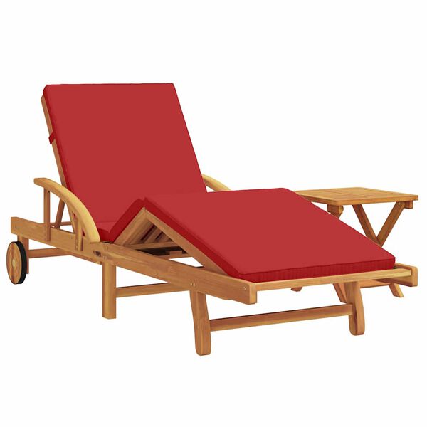 vidaXL Sun Lounger 1-person 2 pcs Red 40 x 40 x 40cm Solid Acacia wood