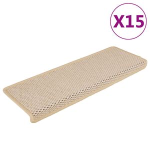 vidaXL Stair Mats Self-adhesive Sisal-Look 15 pcs 65x21x4 cm Berber