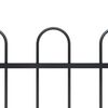 vidaXL Garden Fence with Hoop Top Steel 1070x60 cm Black